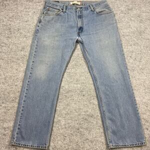Levis men’s jeans 505‎ 34x29 tapped straight leg light wash Y2K cotton casual